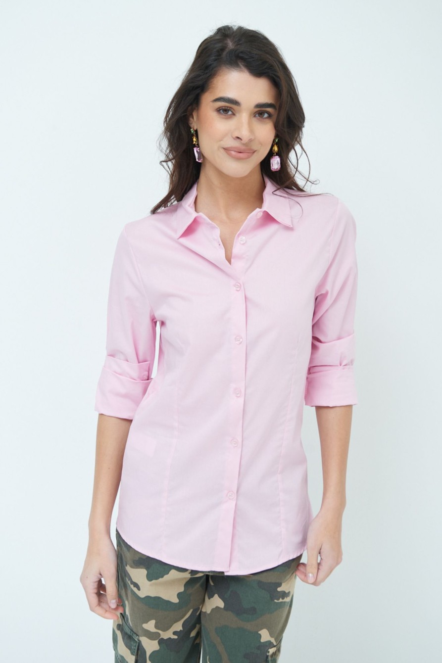 Camicie Kikisix | Basica Cotone Camicia Rosa