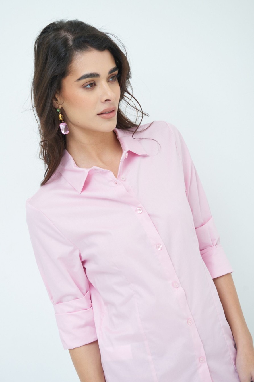 Camicie Kikisix | Basica Cotone Camicia Rosa