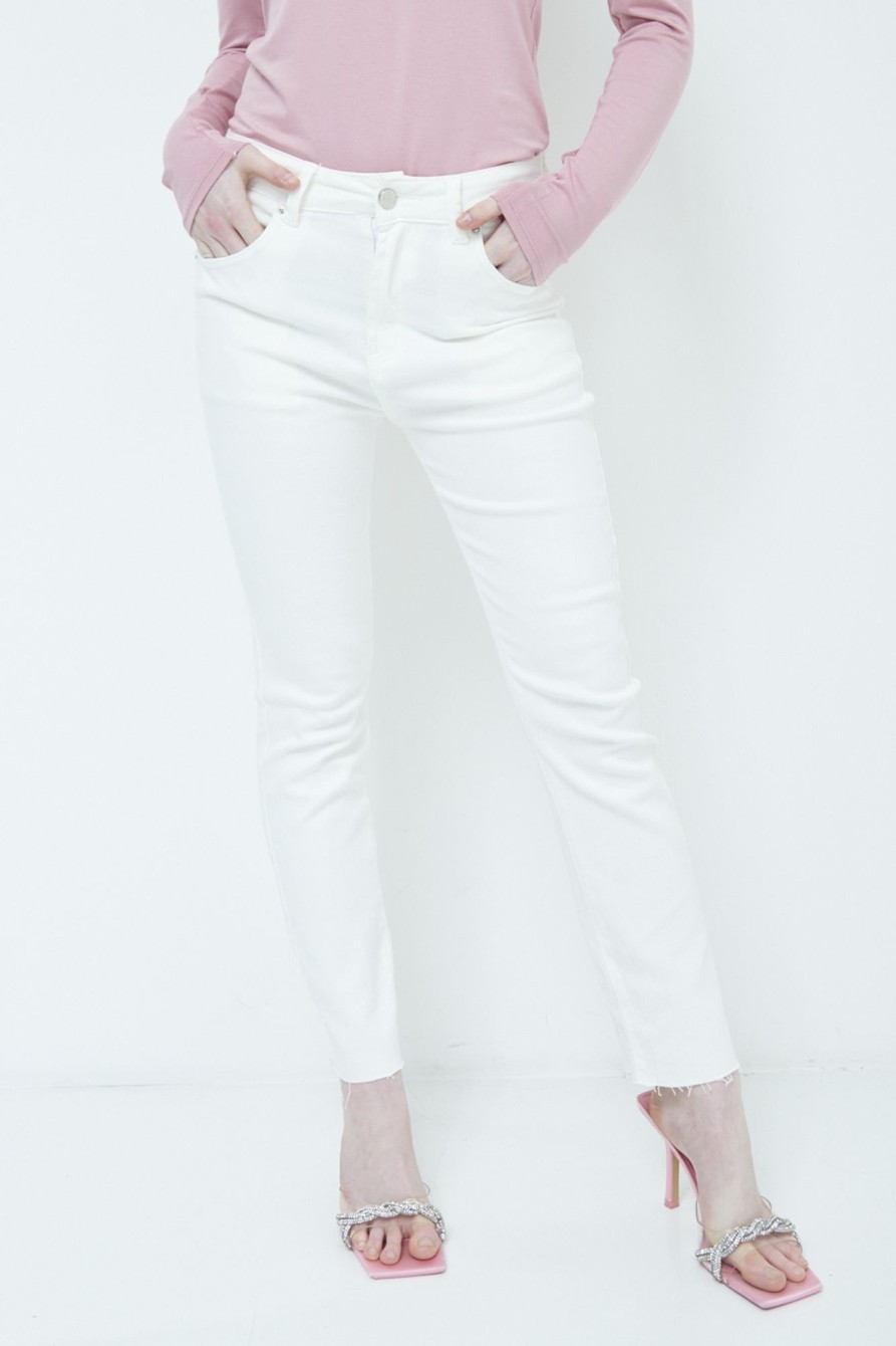 Jeans Kikisix | Pantalone Stretto Tg. Vivo Bianco