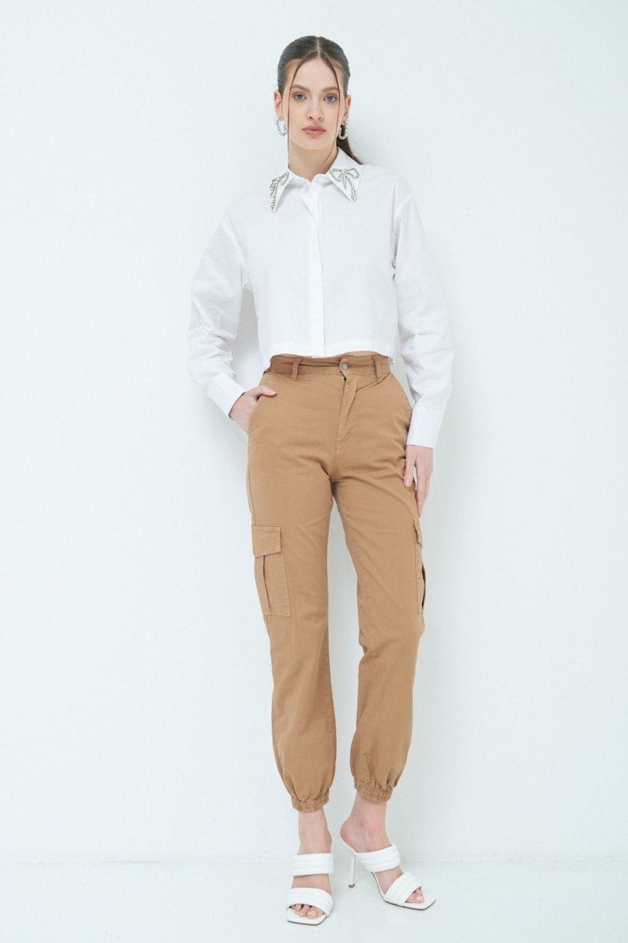 Pantaloni Kikisix | Cargo Elastico Fondo Beige