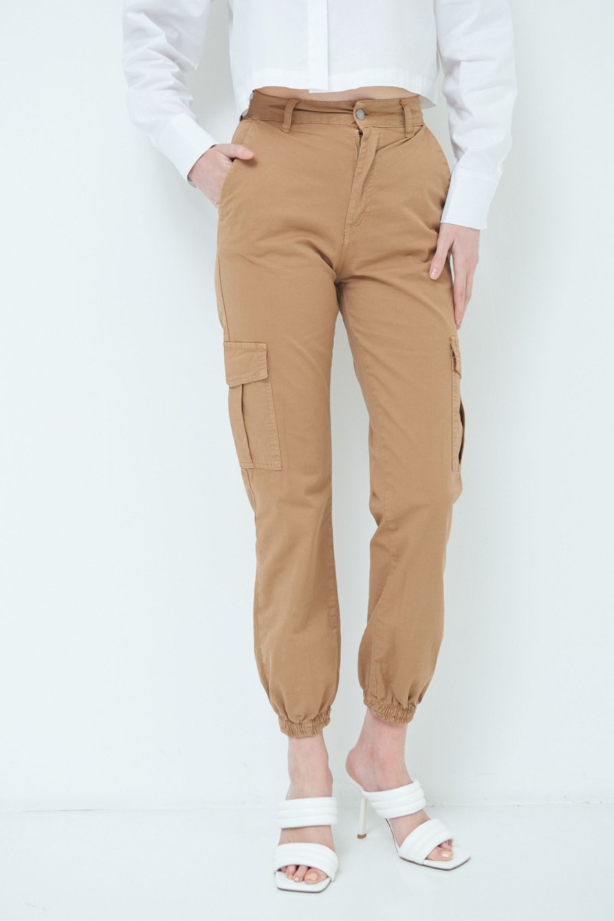 Pantaloni Kikisix | Cargo Elastico Fondo Beige