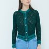 Cardigan Kikisix | Cardigan Con Bottoni Perla Verde