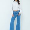 Jeans Kikisix | Pantalone Zampa Con Ribalta Doppio Stone Jeans