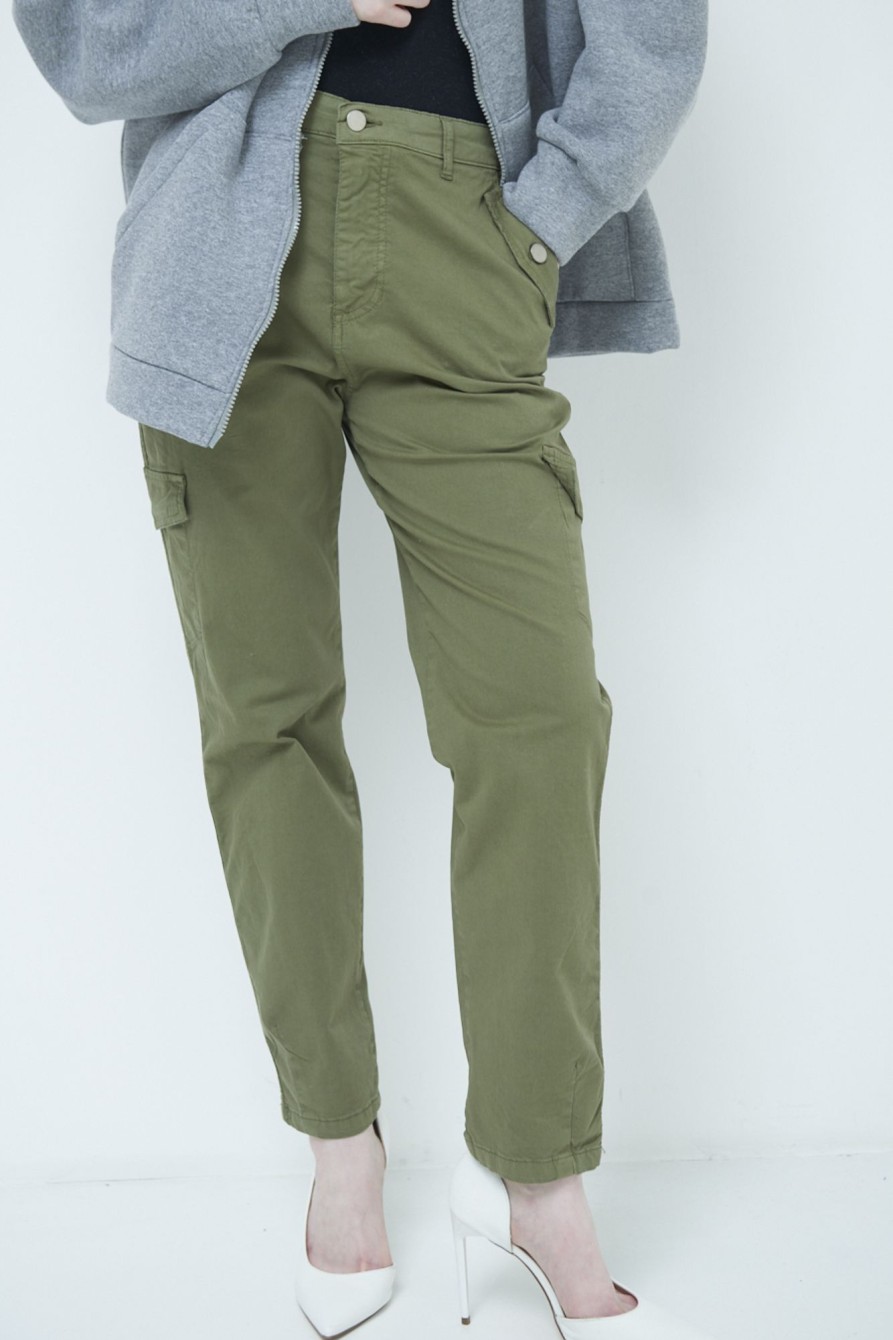 Pantaloni Kikisix | Pantalone Cargo Unito Verde Militare