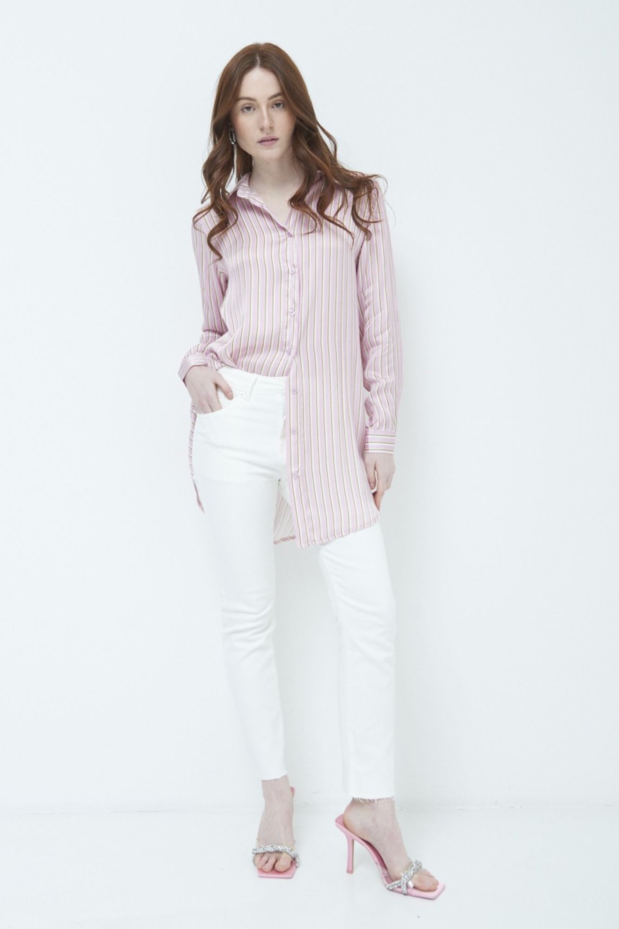 Camicie Kikisix | Camicia Lunga Rig. Rosa