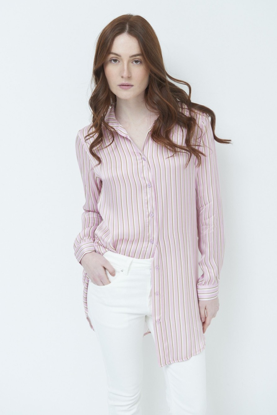 Camicie Kikisix | Camicia Lunga Rig. Rosa