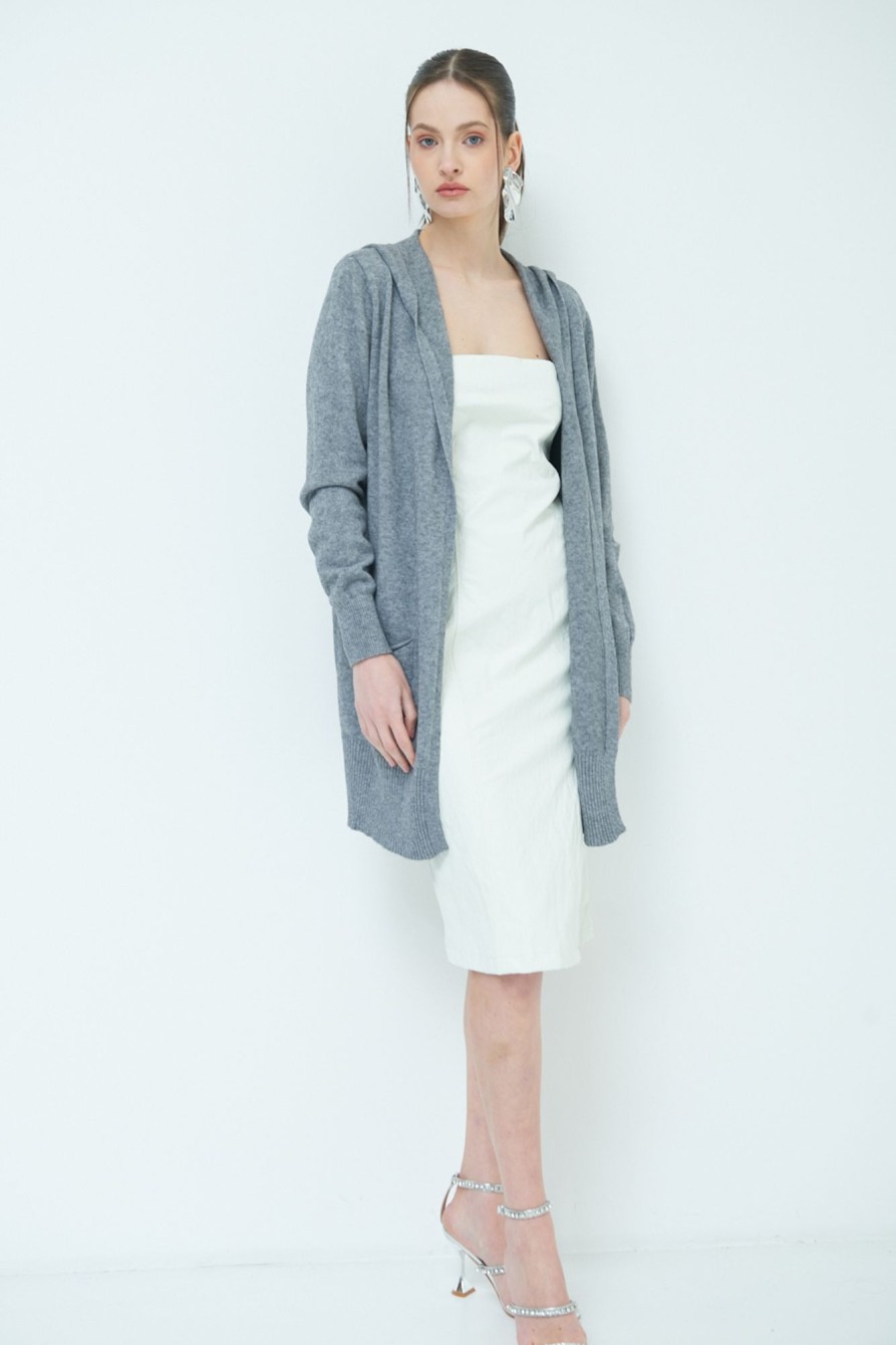 Cardigan Kikisix | Cardigan Con Due Tasche Grigio