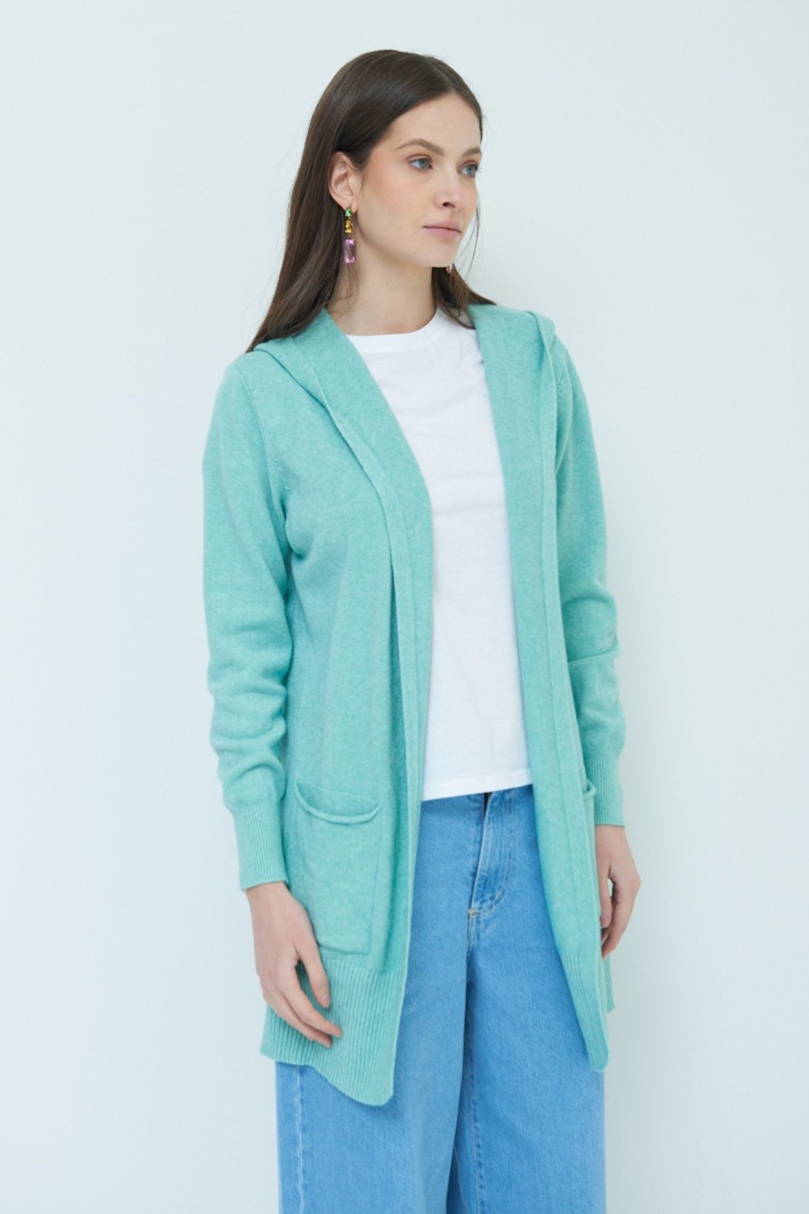 Cardigan Kikisix | Cardigan Con Due Tasche Menta