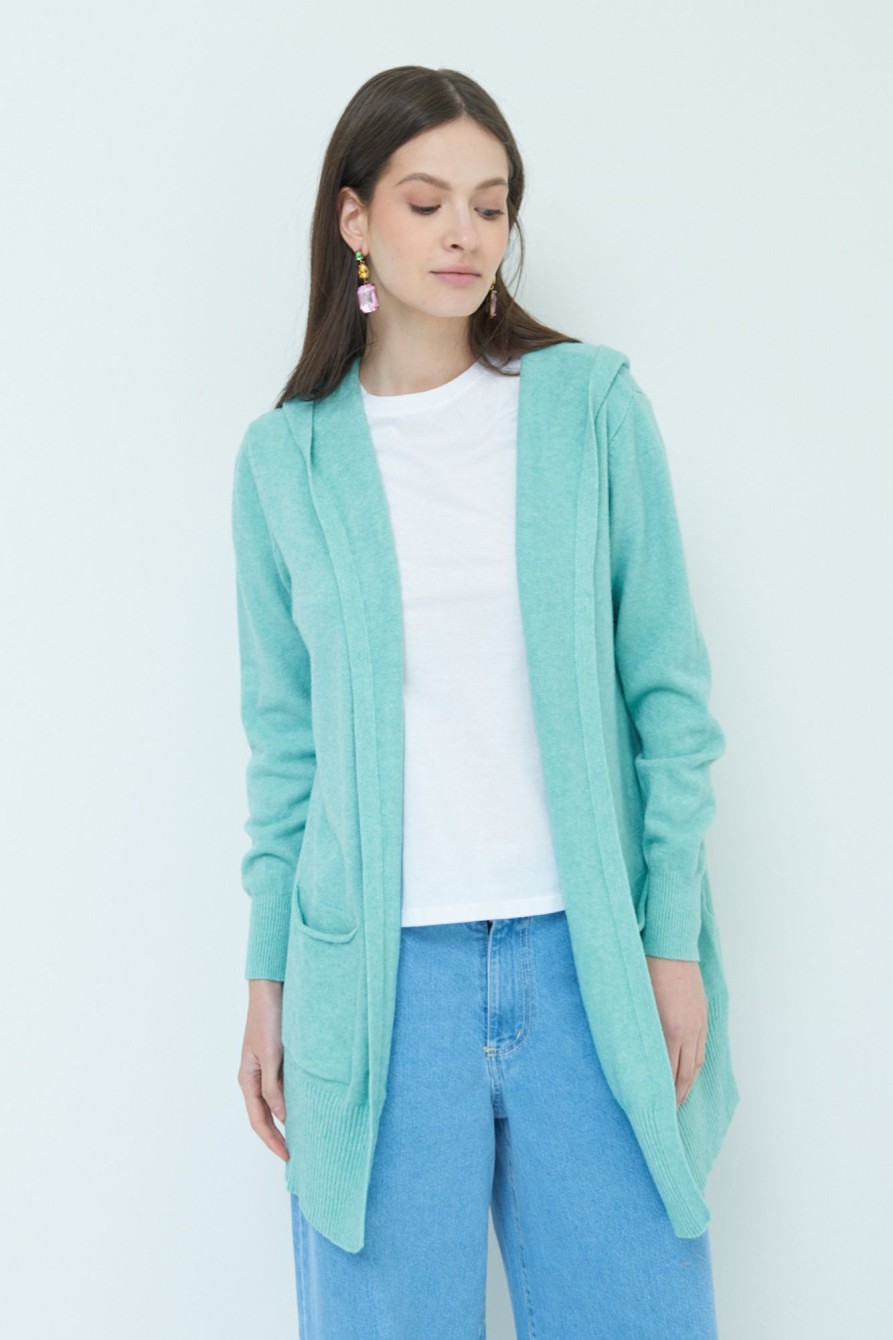 Cardigan Kikisix | Cardigan Con Due Tasche Menta