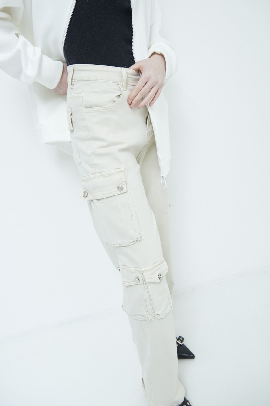 Pantaloni Kikisix | Cargo Cotone Burro