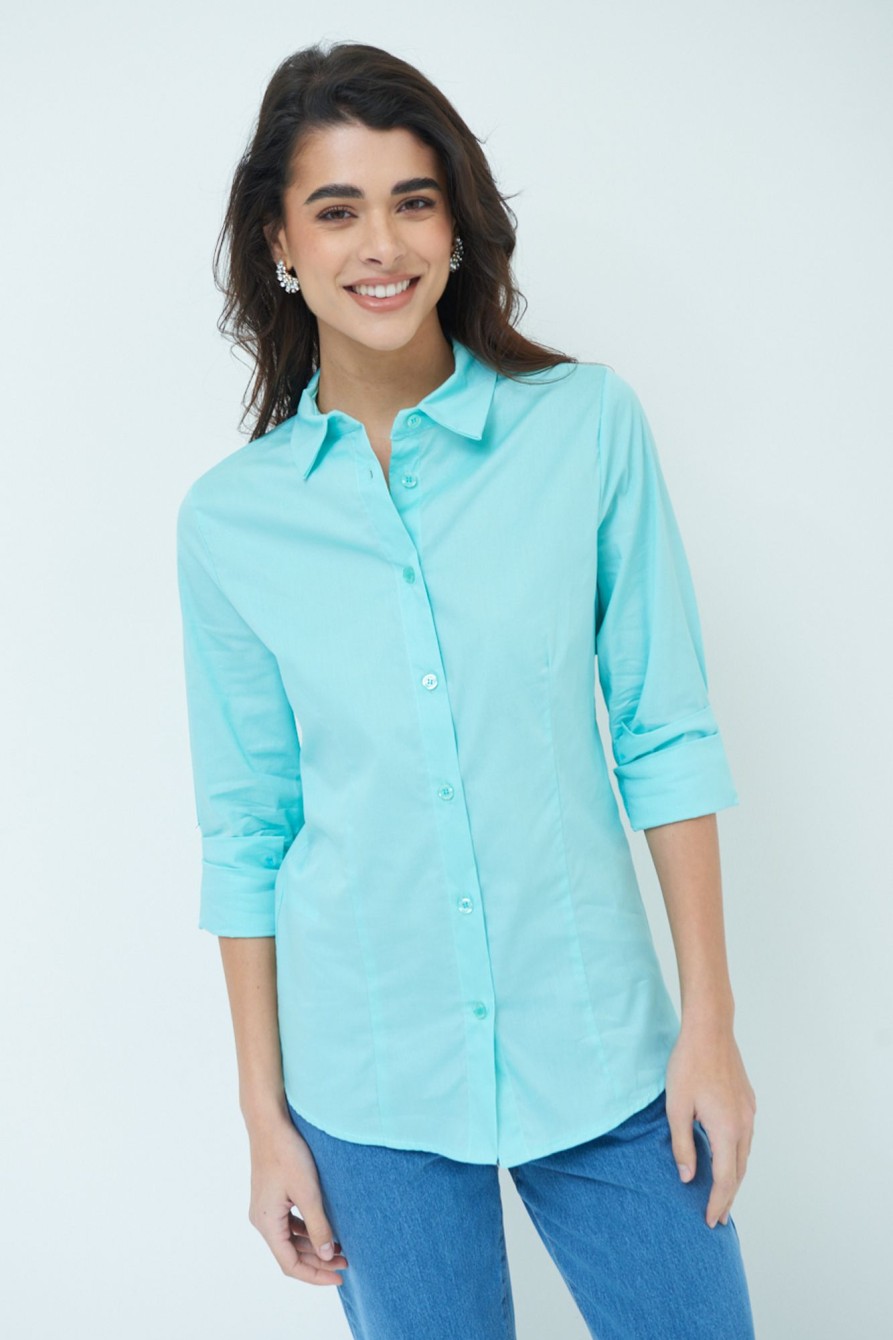 Camicie Kikisix | Basica Cotone Camicia Verde