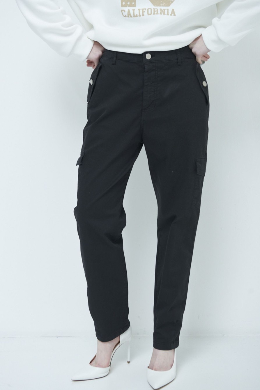 Pantaloni Kikisix | Pantalone Cargo Unito Nero