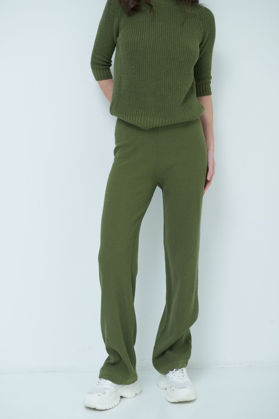 Pantaloni Kikisix | Pantalone Cotone Verde Militare