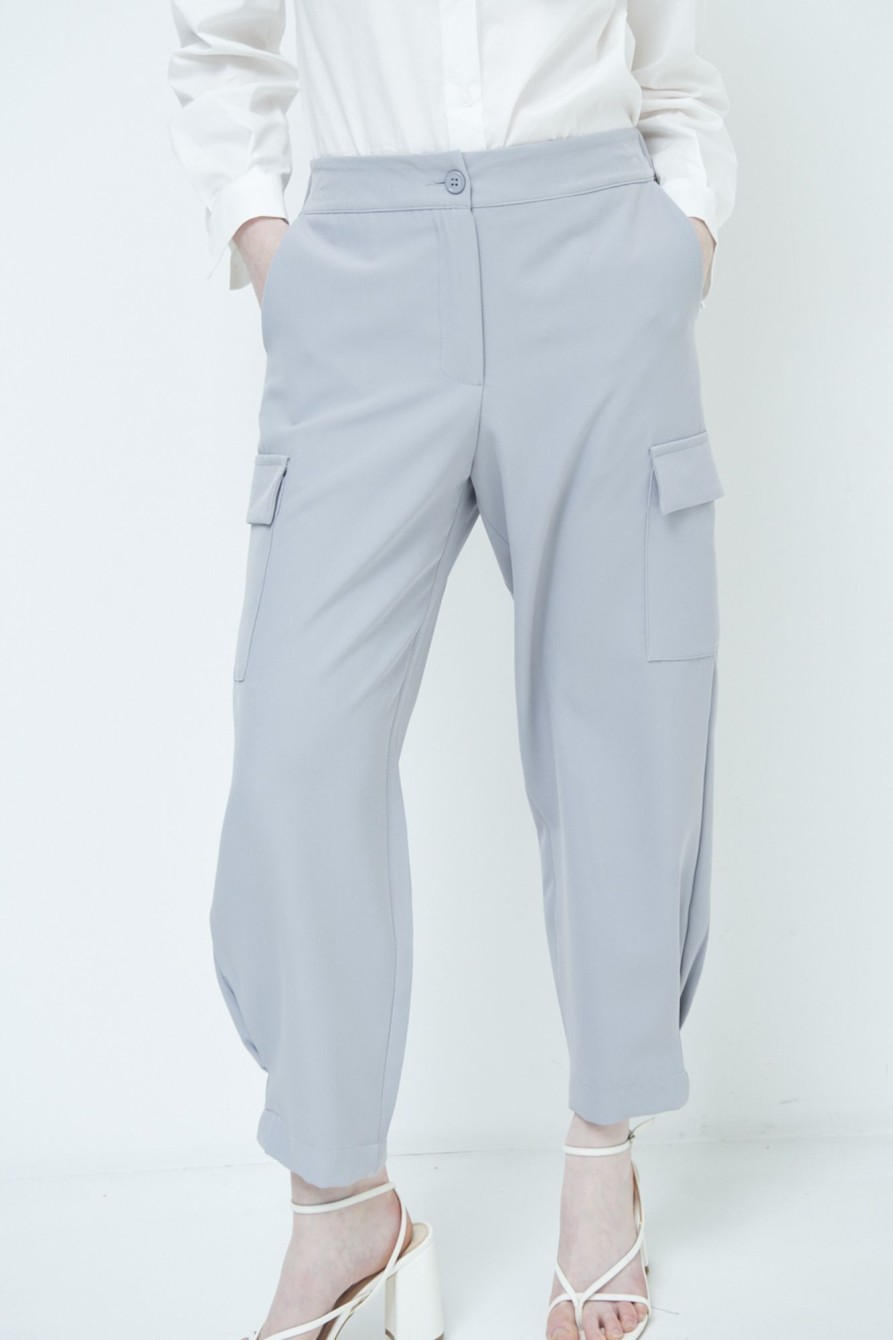 Pantaloni Kikisix | Pantalone Cargo Cadi Grigio