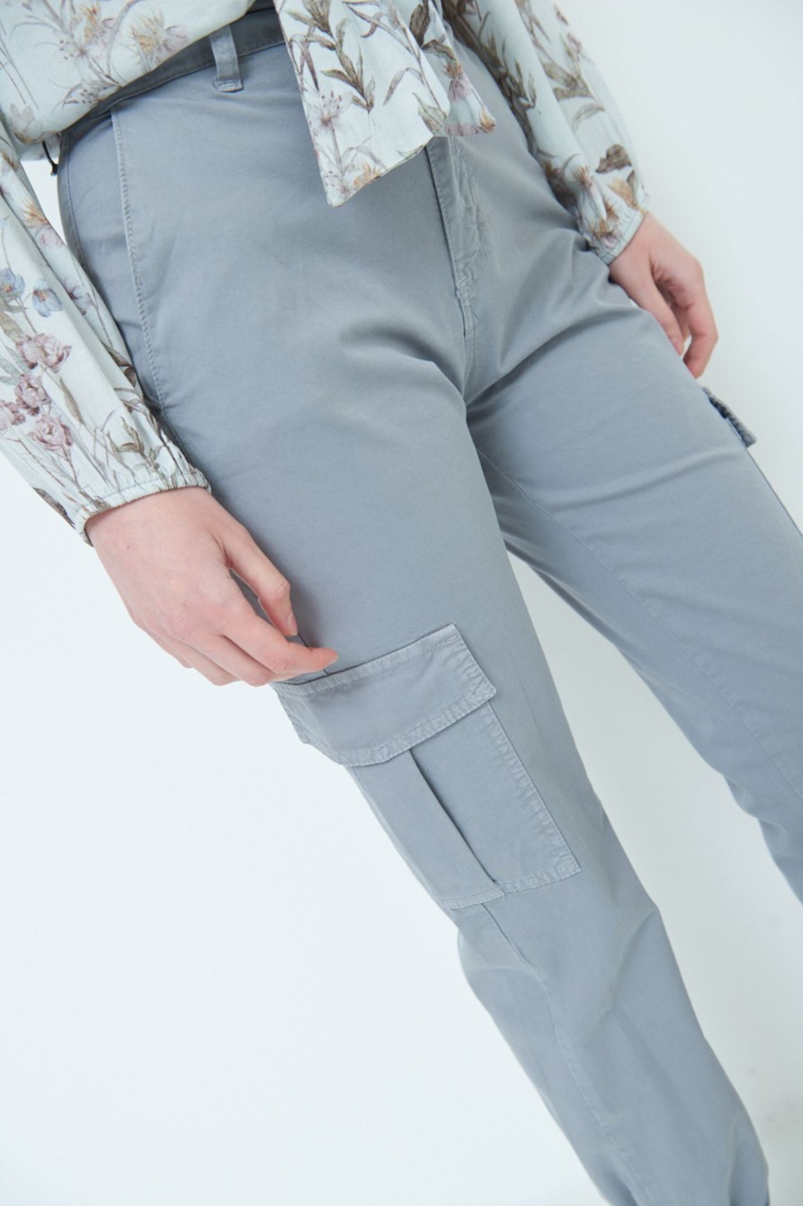 Pantaloni Kikisix | Cargo Elastico Fondo Grigio