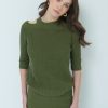 Maglieria & Felpe Kikisix | Maglia Cotone Spalle Scoperte Verde Militare