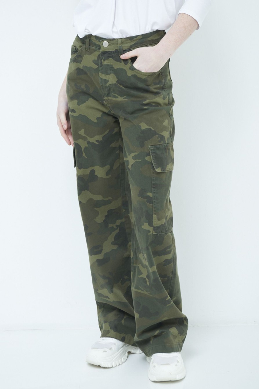 Pantaloni Kikisix | Pantalone Camouflage Verde